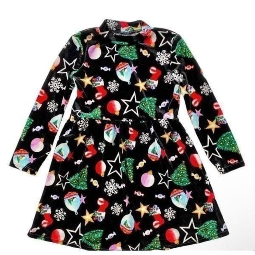 ART CLASS Holiday Dress‎ Black Velour size 4-5